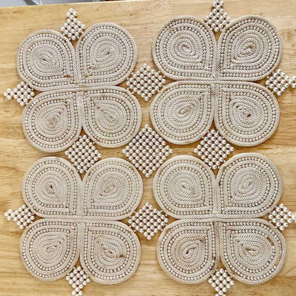 Vintage Pearl Beaded Table Mat